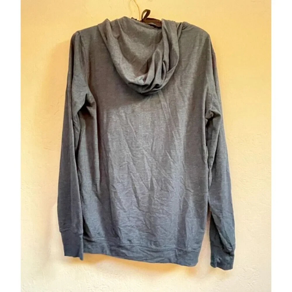 Linksoul Tempus Fugit Mens Small Gray 1/4 Zip Hooded Shirt Pullover Stretch